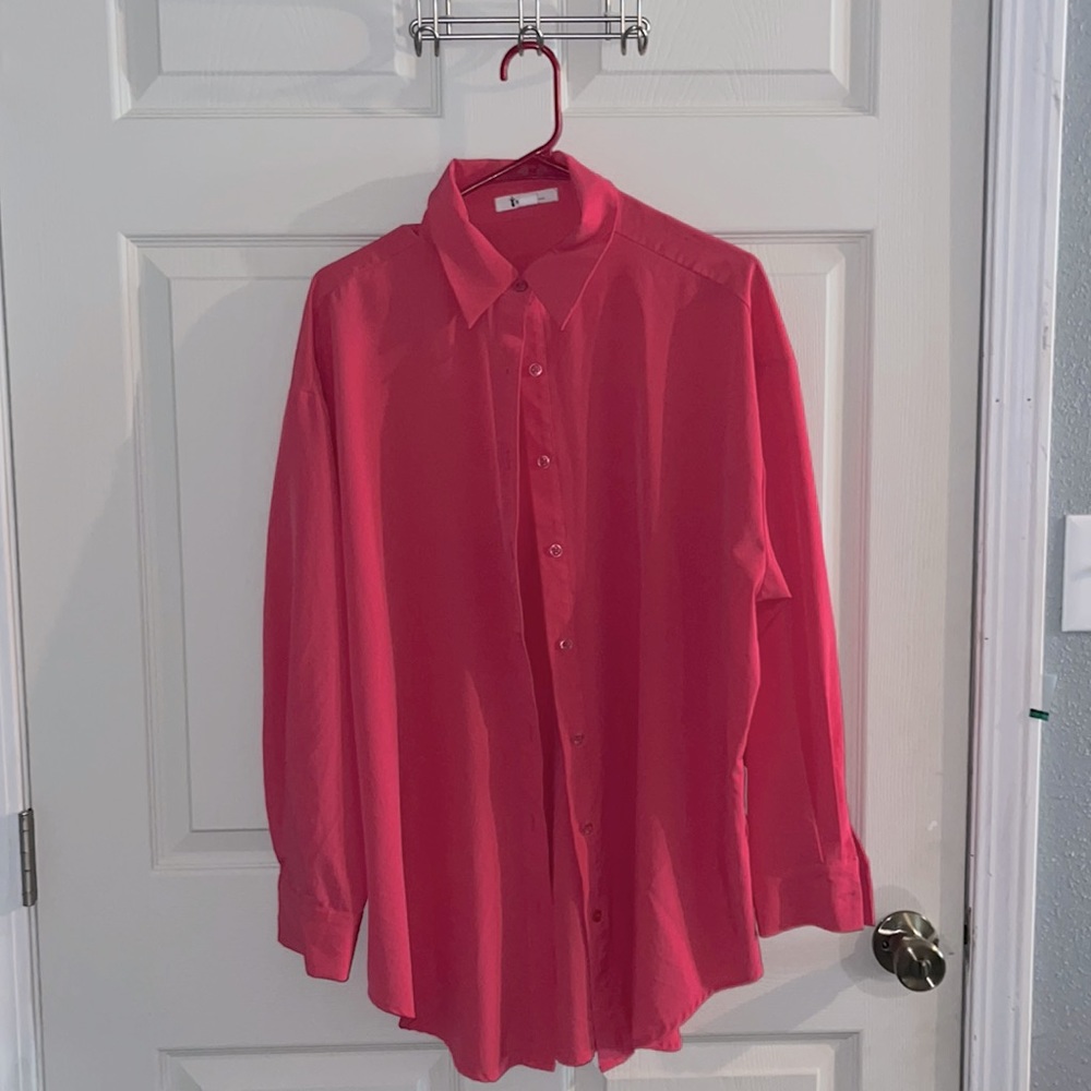 Vibrant pink button down